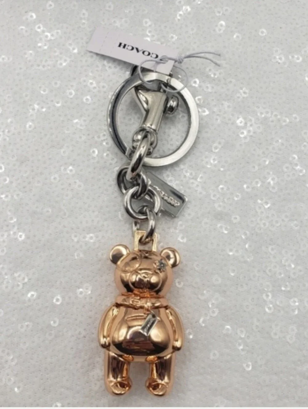 Coach Rose Gold 3D Bag Charm Keychain Limited Edition